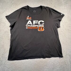 Nike Bengals AFC Champions Super Bowl LVI T-Shirt Black‎ 3XL Women's Cut